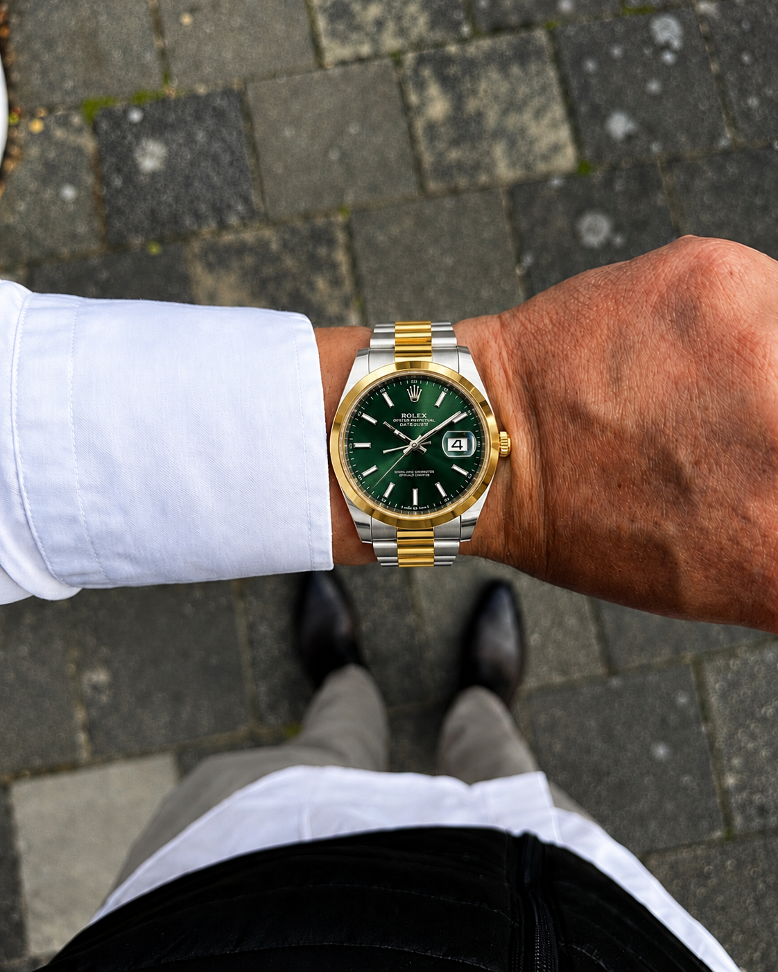 ⌚ Rolex Green Dial Two-Tone Luxury Watch | Gold & Silver Datejust Style 💚✨