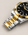 ⌚ Rolex Black Dial Two-Tone Gold & Silver Luxury Watch | Premium Datejust Style