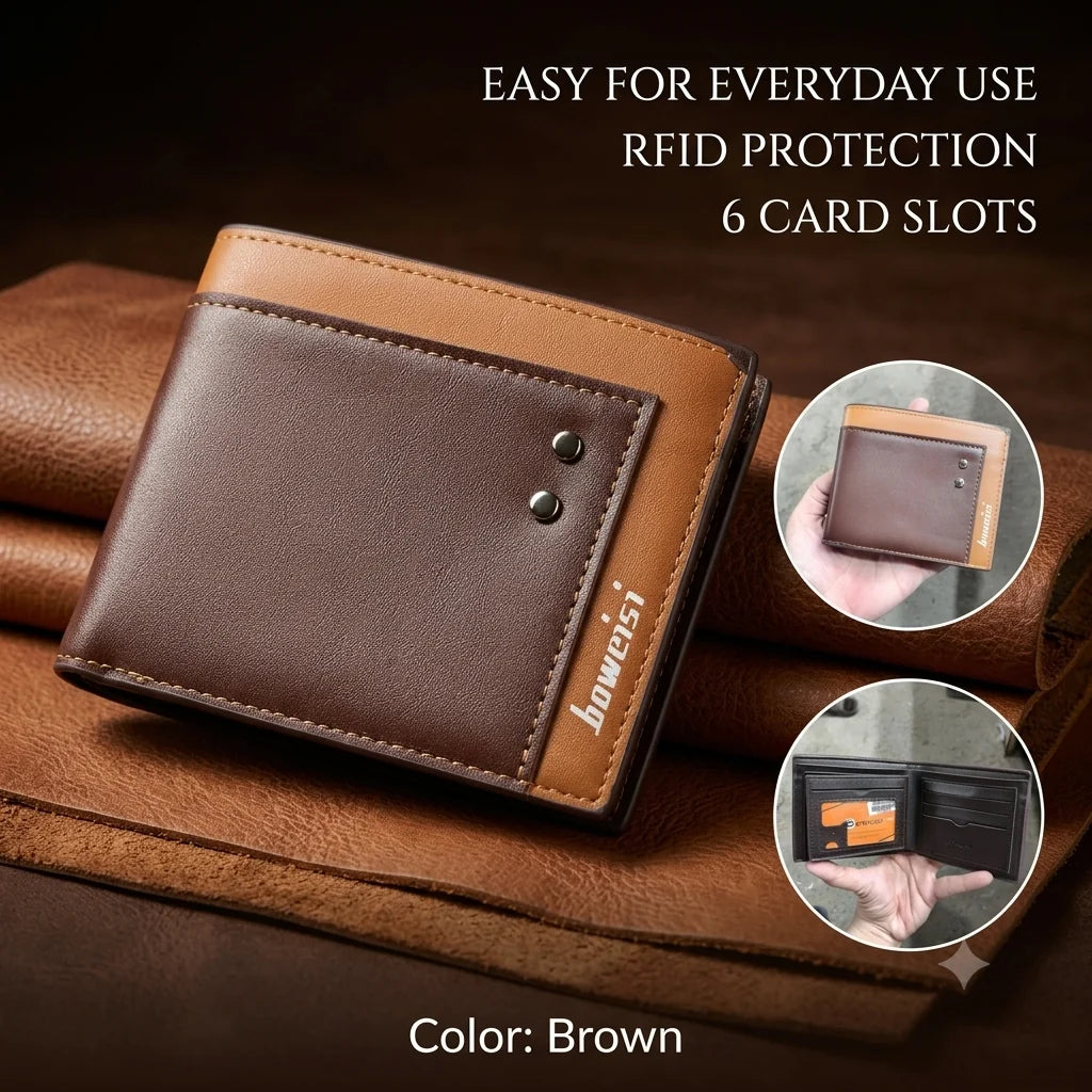 Premium Men's Leather Wallet – Slim Bifold Wallet for Men